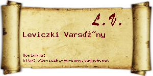 Leviczki Varsány névjegykártya